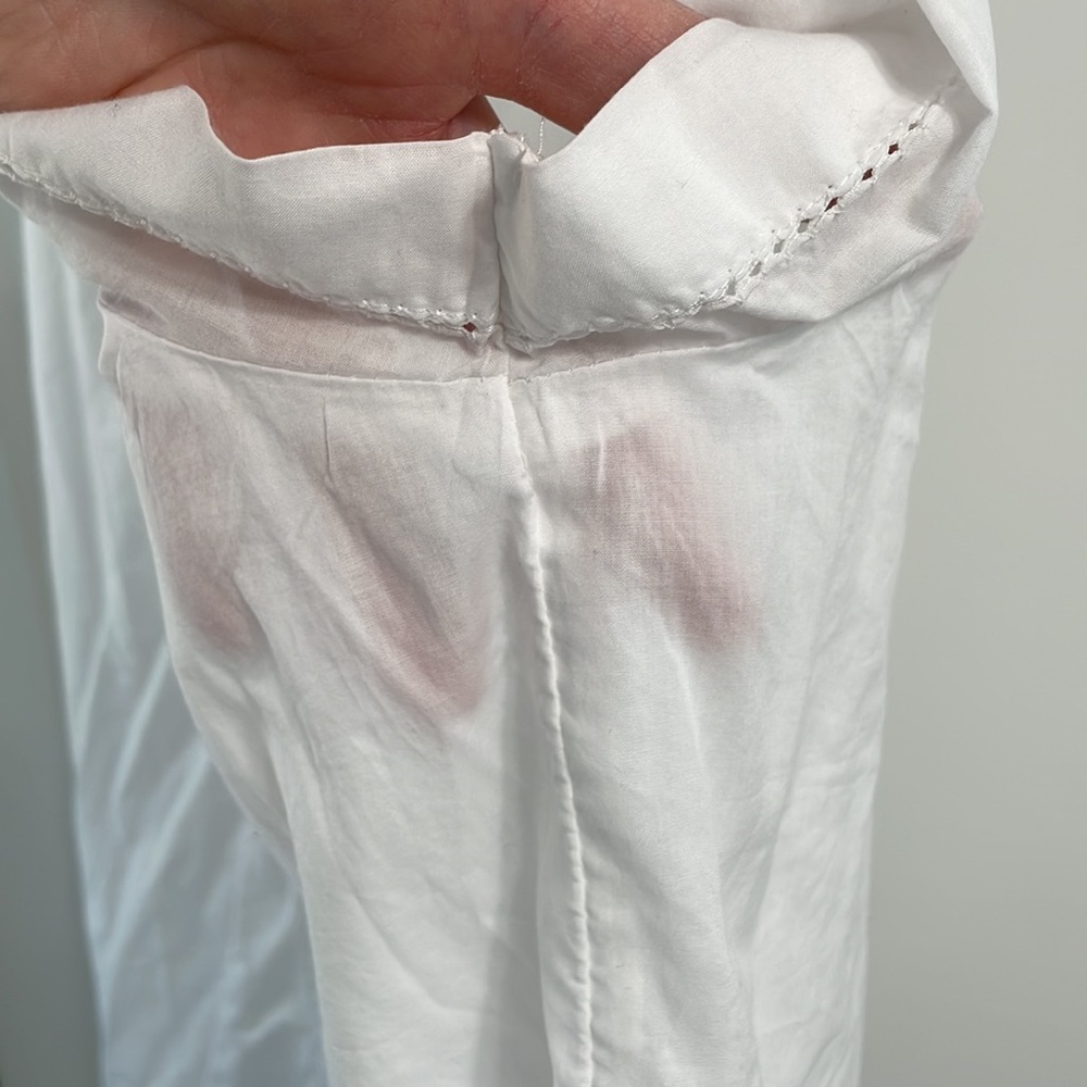 Gap - White Cotton shirt with lace detailing - Small Tall - Picture 10 of 13
